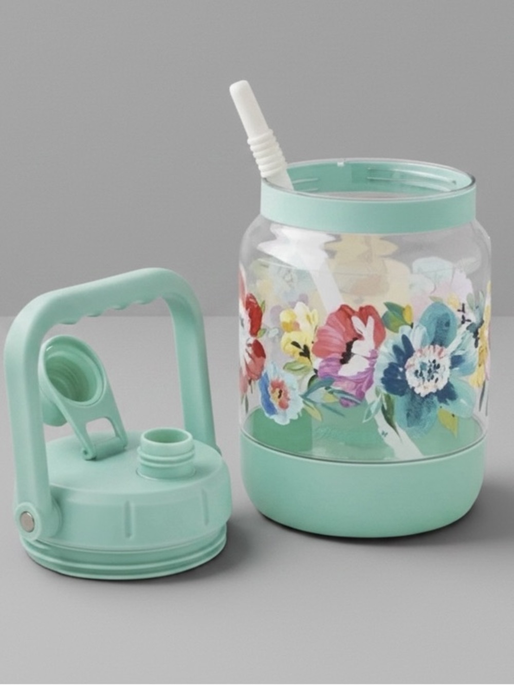 New PIONEER WOMAN SWEET ROMANCE TRITAN WATER JUG 2.8L 95.7oz Floral Cottage Read